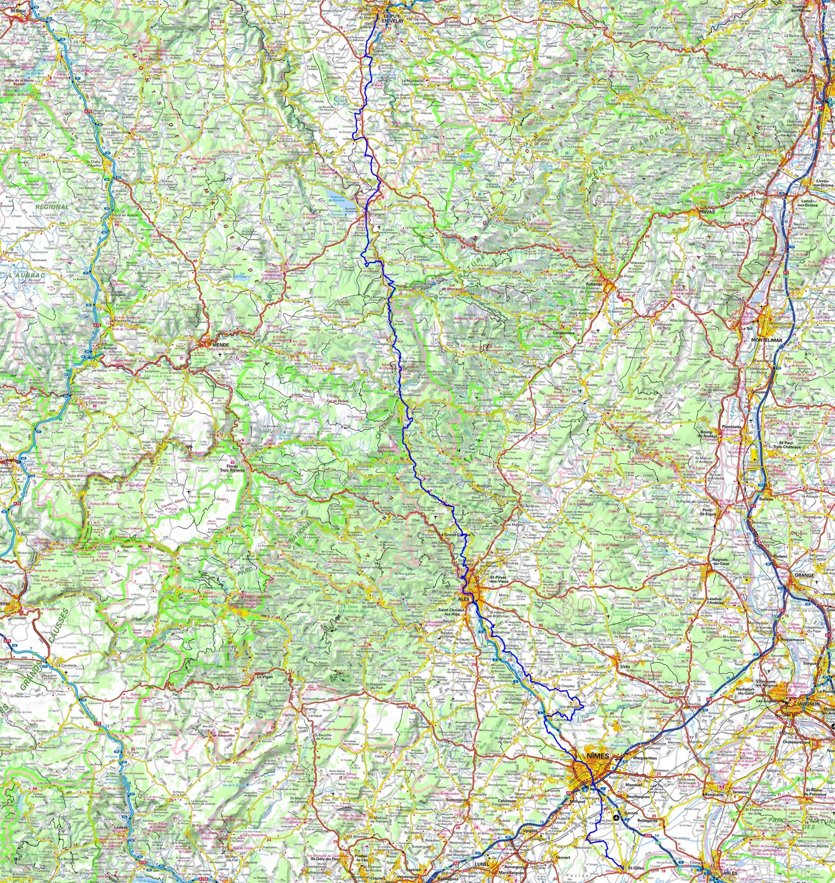 GR700 Chemin de la Régordane. Randonnée du Puy-en-Velay (Haute-Loire) à St Gilles (Gard) 1